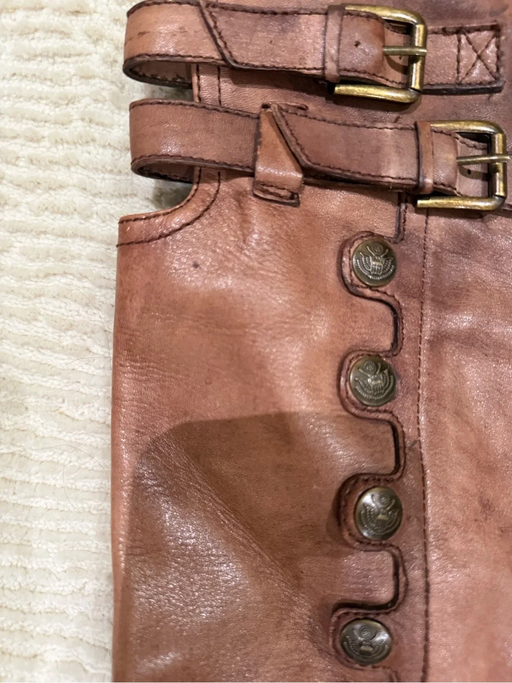 Sam Edelman Elena Gilbert Vampire Diaries Leather Over Knee Button Boots 9 Brown